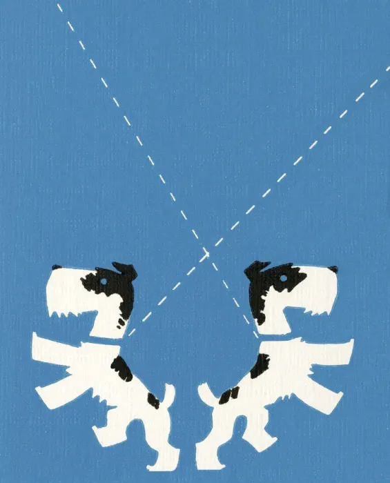 Framed Print : Two Dogs on Leashes Framed Print : Two Dogs on Leashes