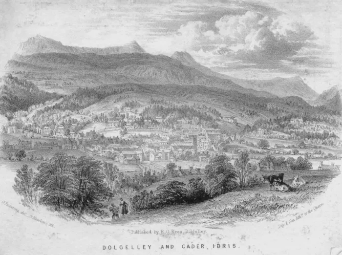 Framed Print : Dolgelly. Dolgelley and Cader Idris, Merioneth, Wales, circa 1800 Framed Print : Dolgelly. Dolgelley and Cader Idris, Merioneth, Wales, circa 1800