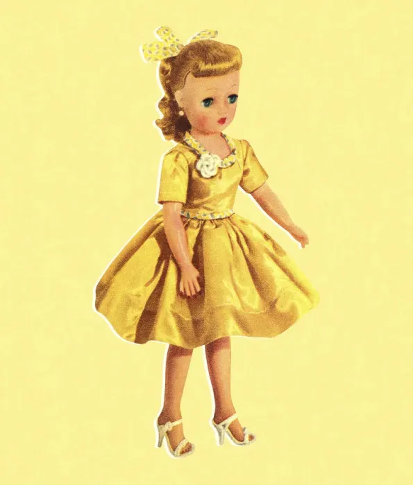 Framed Print : Doll Wearing Yellow Dress Framed Print : Doll Wearing Yellow Dress