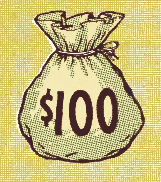 Framed Print : One Hundred Dollar Money Bag Framed Print : One Hundred Dollar Money Bag