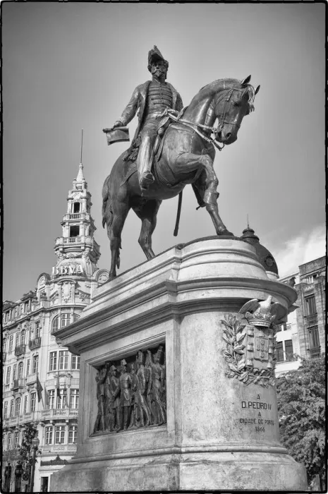 Framed Print : Dom Pedro IV Statue, Aliados avenue, Porto Framed Print : Dom Pedro IV Statue, Aliados avenue, Porto