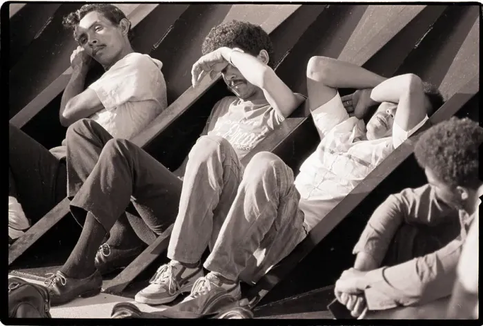 Framed Print : Dominican Refugees Rest on Ship Deck Framed Print : Dominican Refugees Rest on Ship Deck