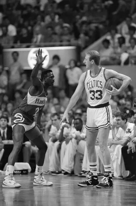 Framed Print : Dominique Wilkins Defending Against Larry Bird
