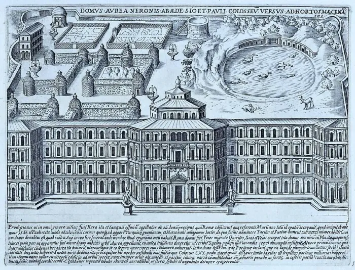 Framed Print : Domus Aurea Neronis Abaede S. Io Et Pauli Colosseu Versus Ad Hortos Maecena, The Domus Aurea or Golden House was a large landscaped villa built by Emperor Nero, historic Rome, Italy, digital reproduction of a 17th century original Framed Print : Domus Aurea Neronis Abaede S. Io Et Pauli Colosseu Versus Ad Hortos Maecena, The Domus Aurea or Golden House was a large landscaped villa built by Emperor Nero, historic Rome, Italy, digital reproduction of a 17th century original