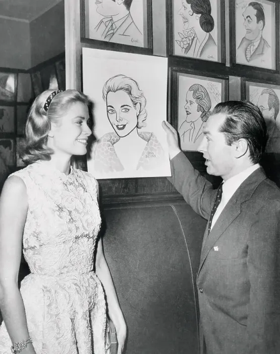 Framed Print : Don Bevan Showing Caricature of Grace Kelly Framed Print : Don Bevan Showing Caricature of Grace Kelly