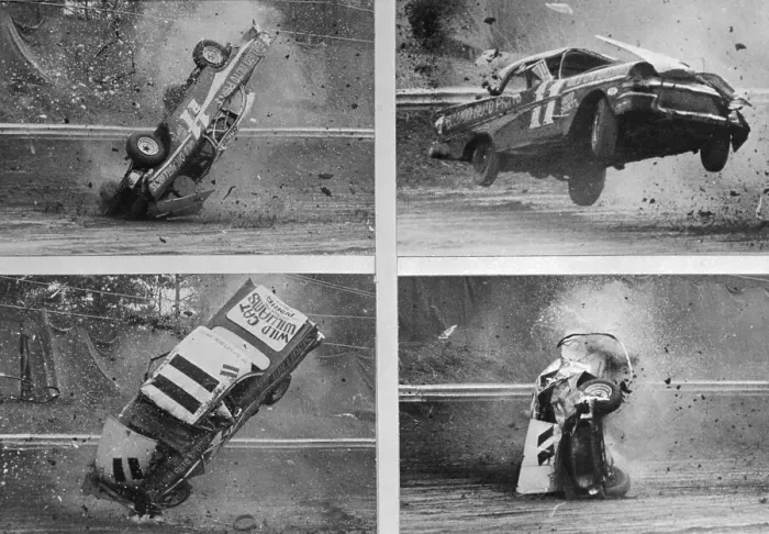 Framed Print : Don Bitner Crashes Stock Car Framed Print : Don Bitner Crashes Stock Car