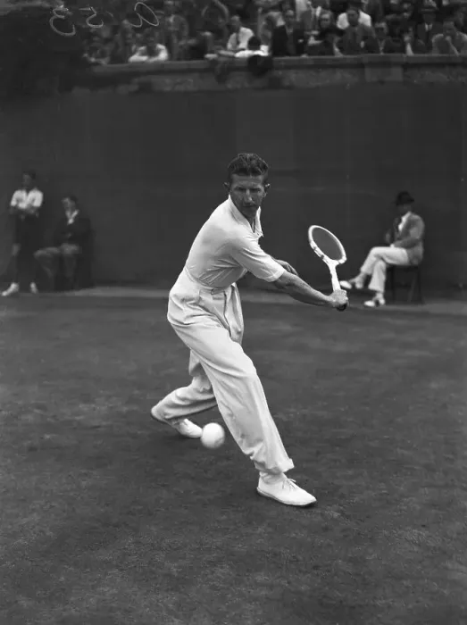 Framed Print : Don Budge Hitting Backhand Framed Print : Don Budge Hitting Backhand