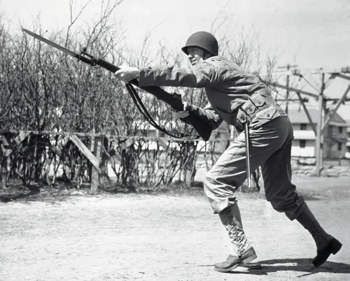 Framed Print : Don Budge Learning to Thrust Bayonet