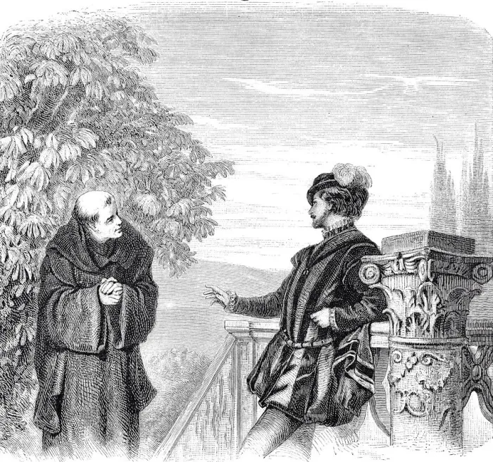 Framed Print : From Don Carlos: Priest meets a royal lord Framed Print : From Don Carlos: Priest meets a royal lord