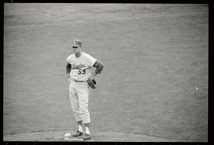 Framed Print : Don Drysdale Staring with Hands on Hips Framed Print : Don Drysdale Staring with Hands on Hips