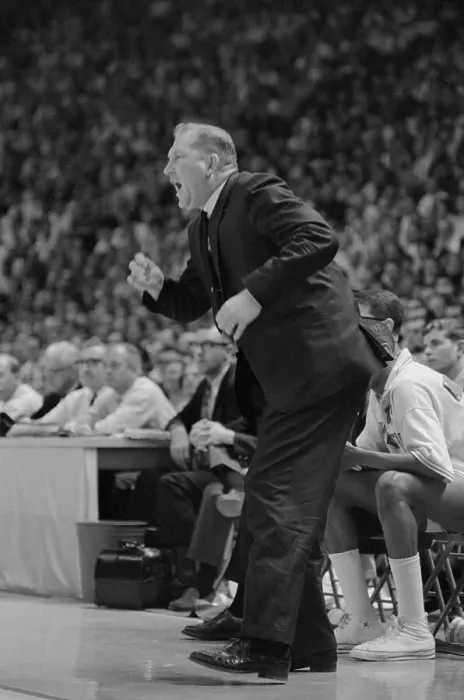 Framed Print : Don Haskins Standing to Cheer His Team Framed Print : Don Haskins Standing to Cheer His Team