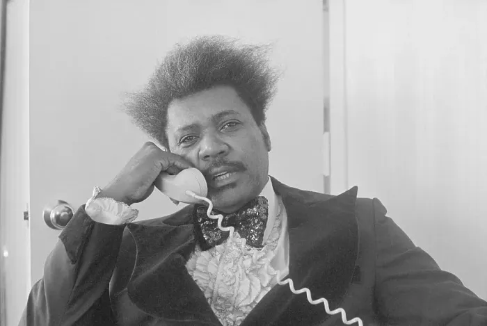 Framed Print : Don King Chatting on Telephone Framed Print : Don King Chatting on Telephone