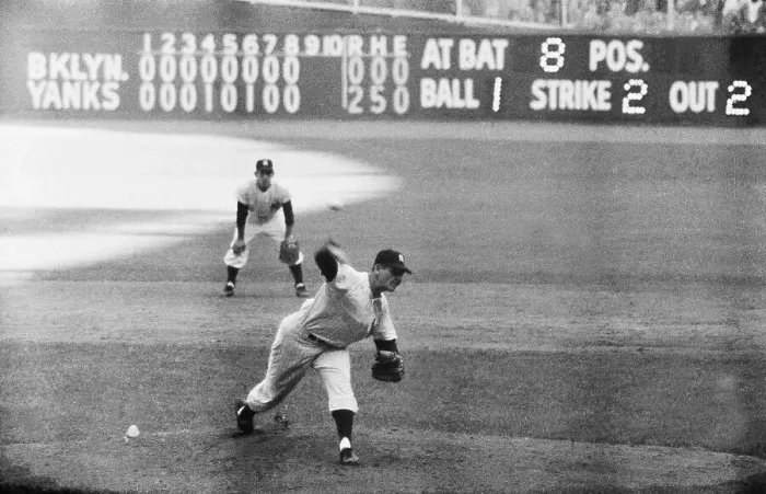 Framed Print : Don Larsen Executing an Out for a Win Framed Print : Don Larsen Executing an Out for a Win