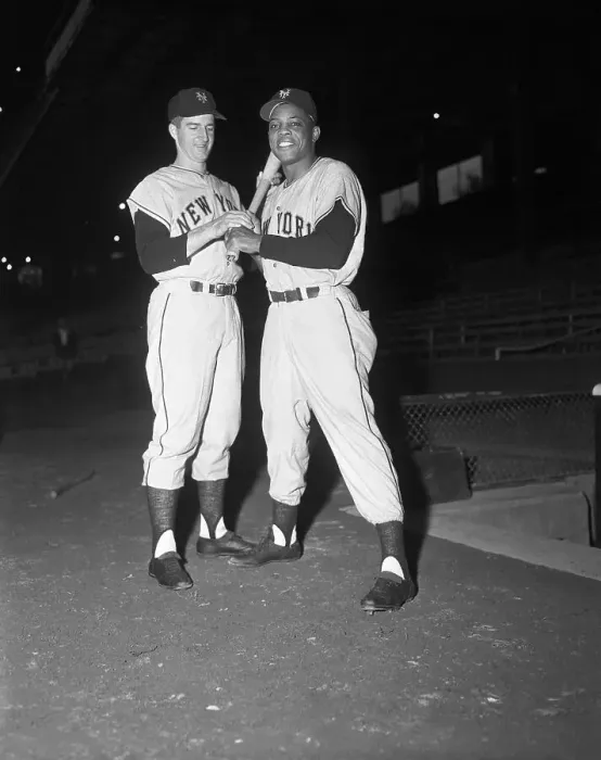 Framed Print : Don Mueller and Willie Mays Posing Together Framed Print : Don Mueller and Willie Mays Posing Together