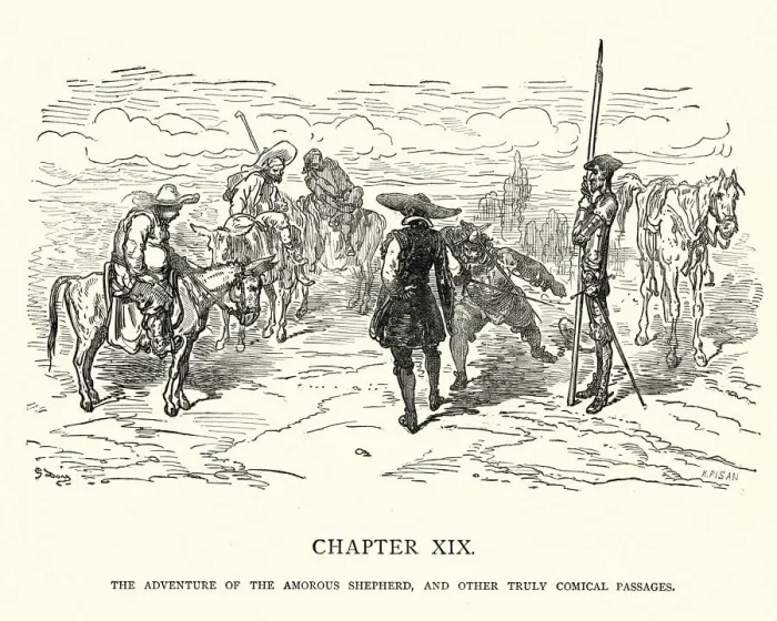 Framed Print : Don Quixote, The Adventure of the Amorous shepherd