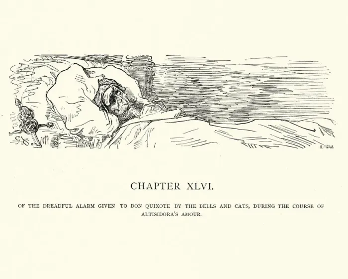 Framed Print : Don Quixote in bed