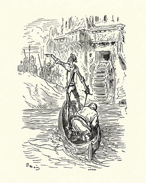 Don Quixote, on the Enchanted Barque