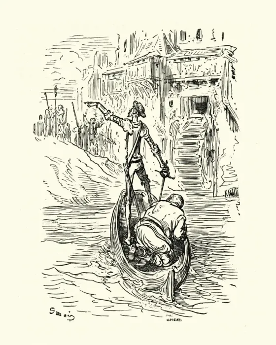 Framed Print : Don Quixote, on the Enchanted Barque Framed Print : Don Quixote, on the Enchanted Barque