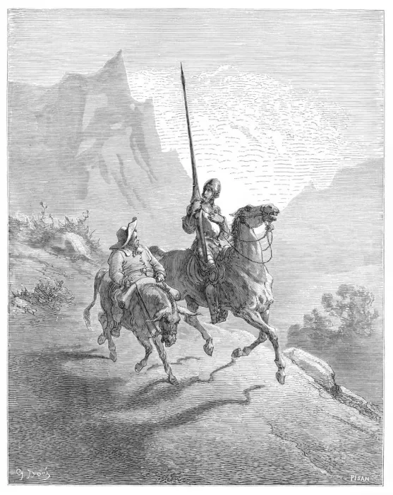 Framed Print : Don Quixote engraving Framed Print : Don Quixote engraving