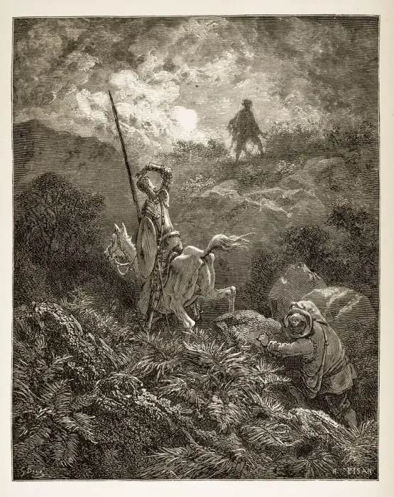 Framed Print : Don Quixote engraving
