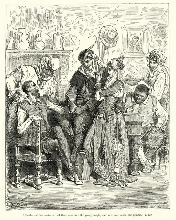 Framed Print : Don Quixote, entertained like princes Framed Print : Don Quixote, entertained like princes