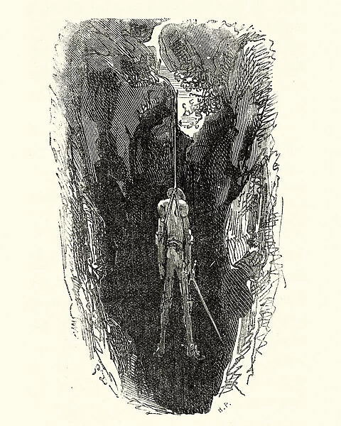 Don Quixote, Hanging in the mouth of the cave