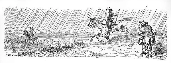 Don Quixote high adventure engraving