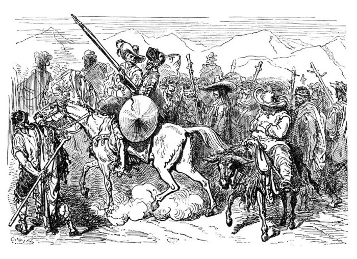 Framed Print : Don Quixote de la Mancha engraving Framed Print : Don Quixote de la Mancha engraving