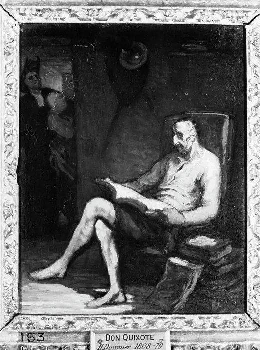 Framed Print : Don Quixote Reading A Novel / Painting Framed Print : Don Quixote Reading A Novel / Painting