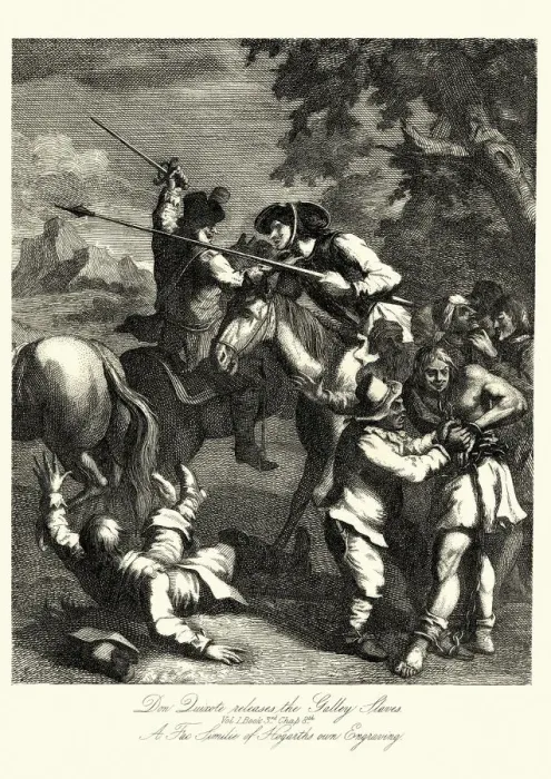 Framed Print : Don Quixote releases the Galley Slaves by William Hogarth Framed Print : Don Quixote releases the Galley Slaves by William Hogarth