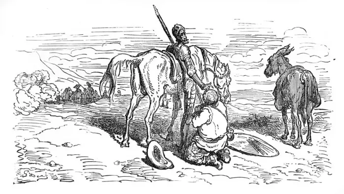 Framed Print : Don Quixote and Sancho engraving Framed Print : Don Quixote and Sancho engraving