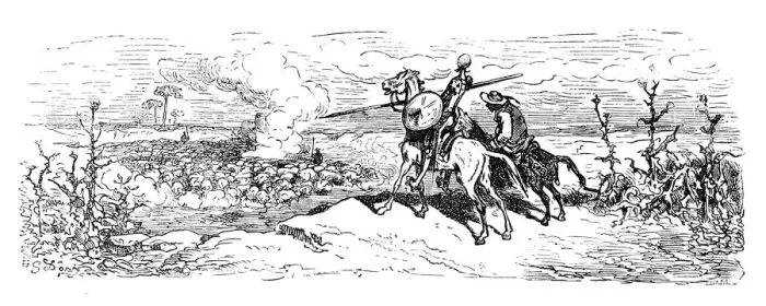 Framed Print : Don Quixote and Sancho engraving Framed Print : Don Quixote and Sancho engraving