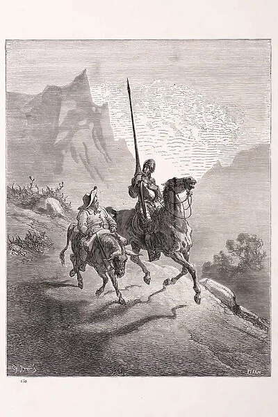 Don Quixote and Sancho setting out
