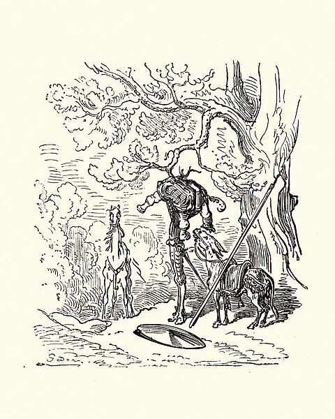Don Quixote, Sancho stuck in a tree