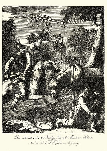 Don Quixote seizes the Barbers Bason by William Hogarth