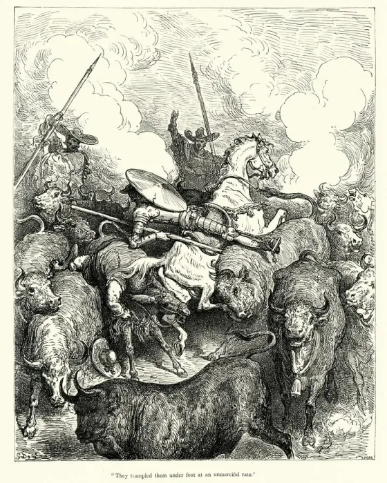 Framed Print : Don Quixote - They trampled them under foot