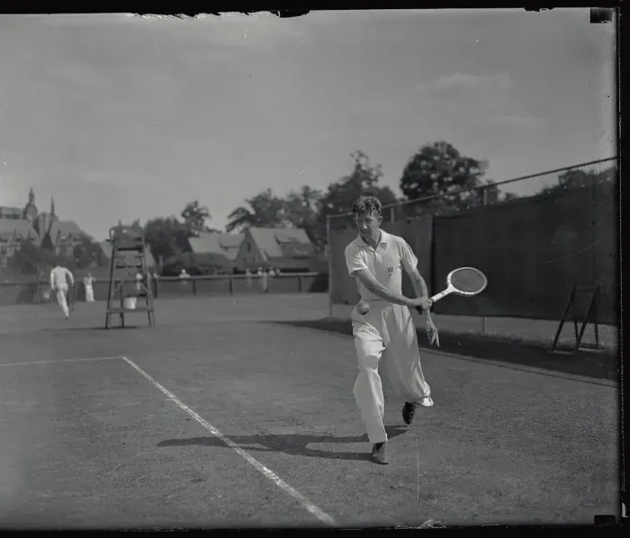 Framed Print : Donald Bugde in Tennis Action Framed Print : Donald Bugde in Tennis Action