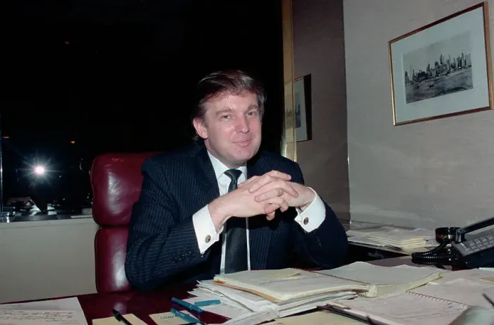 Framed Print : Donald Trump Gestures at His Desk