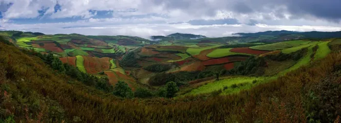 Framed Print : Dongchuan red soil panorama Framed Print : Dongchuan red soil panorama
