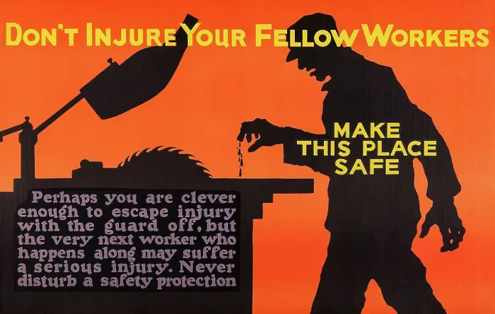 Framed Print : Don't Injure Your Fellow Workers Framed Print : Don't Injure Your Fellow Workers