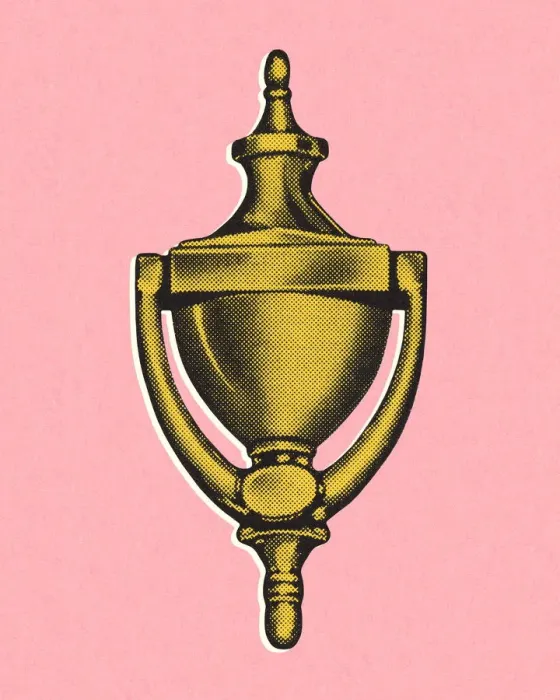 Framed Print : Door Knocker on Pink Background Framed Print : Door Knocker on Pink Background