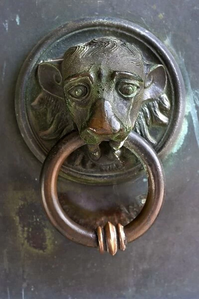 Door knocker from St. Peters Cathedral, 13th century, Osnabruck, Lower Saxony, Germany
