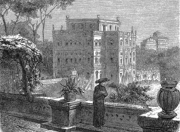 Framed Print : The Doria-Pamsili, Corsini and Ferroni Villas in Rome, Italy, in 1870, digitally restored reproduction of an original 19th-century master