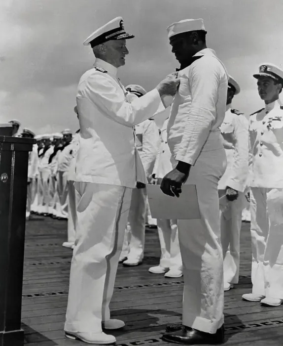 Framed Print : Dorie Miller Receiving Navy Cross Framed Print : Dorie Miller Receiving Navy Cross
