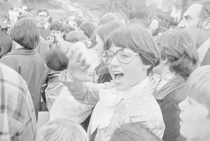 Framed Print : Dorothy Hamill Gesturing at Her Homecoming Event