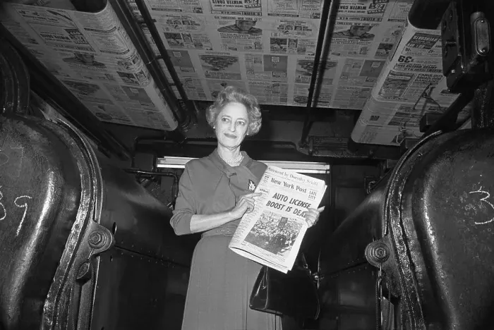 Framed Print : Dorothy Schiff with New York Post in Press Room Framed Print : Dorothy Schiff with New York Post in Press Room