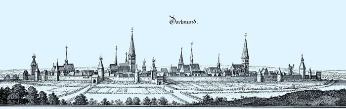 Framed Print : Dortmund in the Middle Ages, North Rhine-Westphalia, Germany, Historical, digital reproduction of an original from the 19th century, original date unknown Framed Print : Dortmund in the Middle Ages, North Rhine-Westphalia, Germany, Historical, digital reproduction of an original from the 19th century, original date unknown