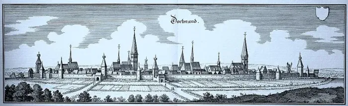 Framed Print : Dortmund in the Middle Ages, North Rhine-Westphalia, Germany, Historical, digital reproduction of an original from the 19th century, original date unknown Framed Print : Dortmund in the Middle Ages, North Rhine-Westphalia, Germany, Historical, digital reproduction of an original from the 19th century, original date unknown
