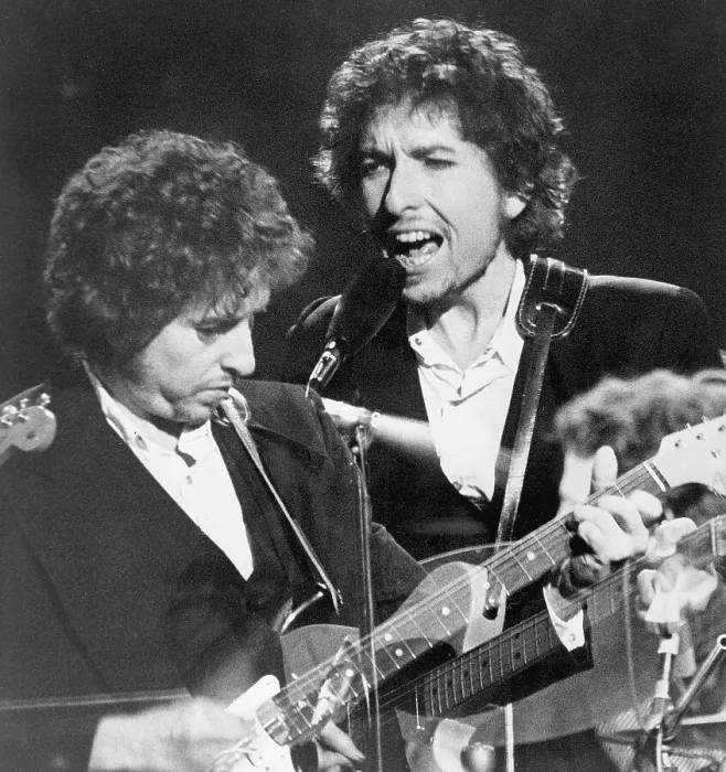 Framed Print : Double Exposure of Bob Dylan Performing Framed Print : Double Exposure of Bob Dylan Performing