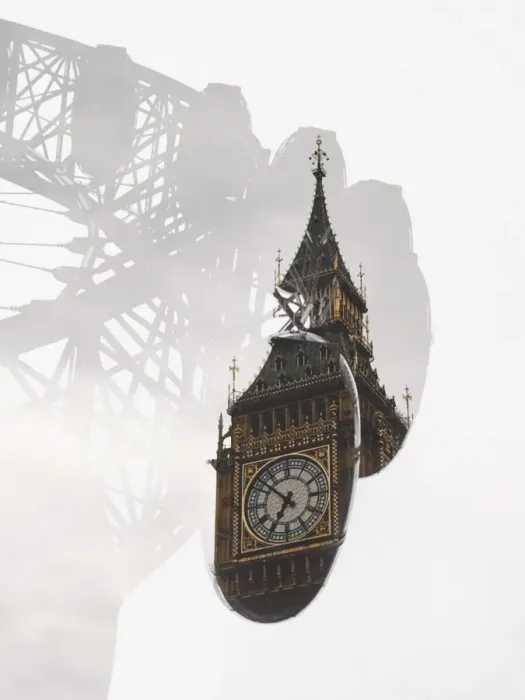 Framed Print : Double exposure of London Framed Print : Double exposure of London